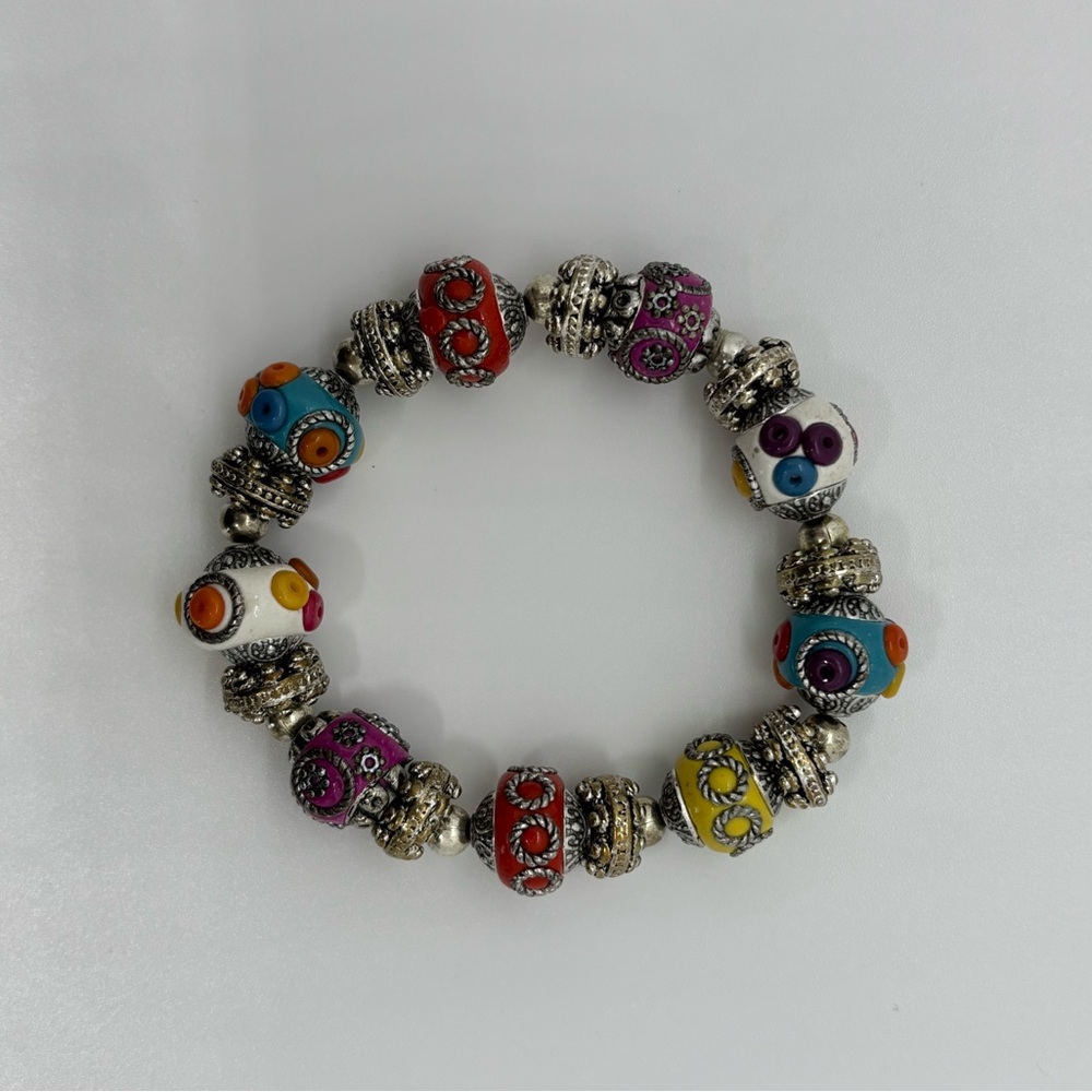 Y2K Charm Bracelet – Multicolor Enamel Bead